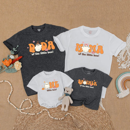 Little Boo Halloween 1st Birthday Matching Family Ghost Outfits Spooky One Mommy Daddy Baby Girl Fall Toddler Birthday Gift