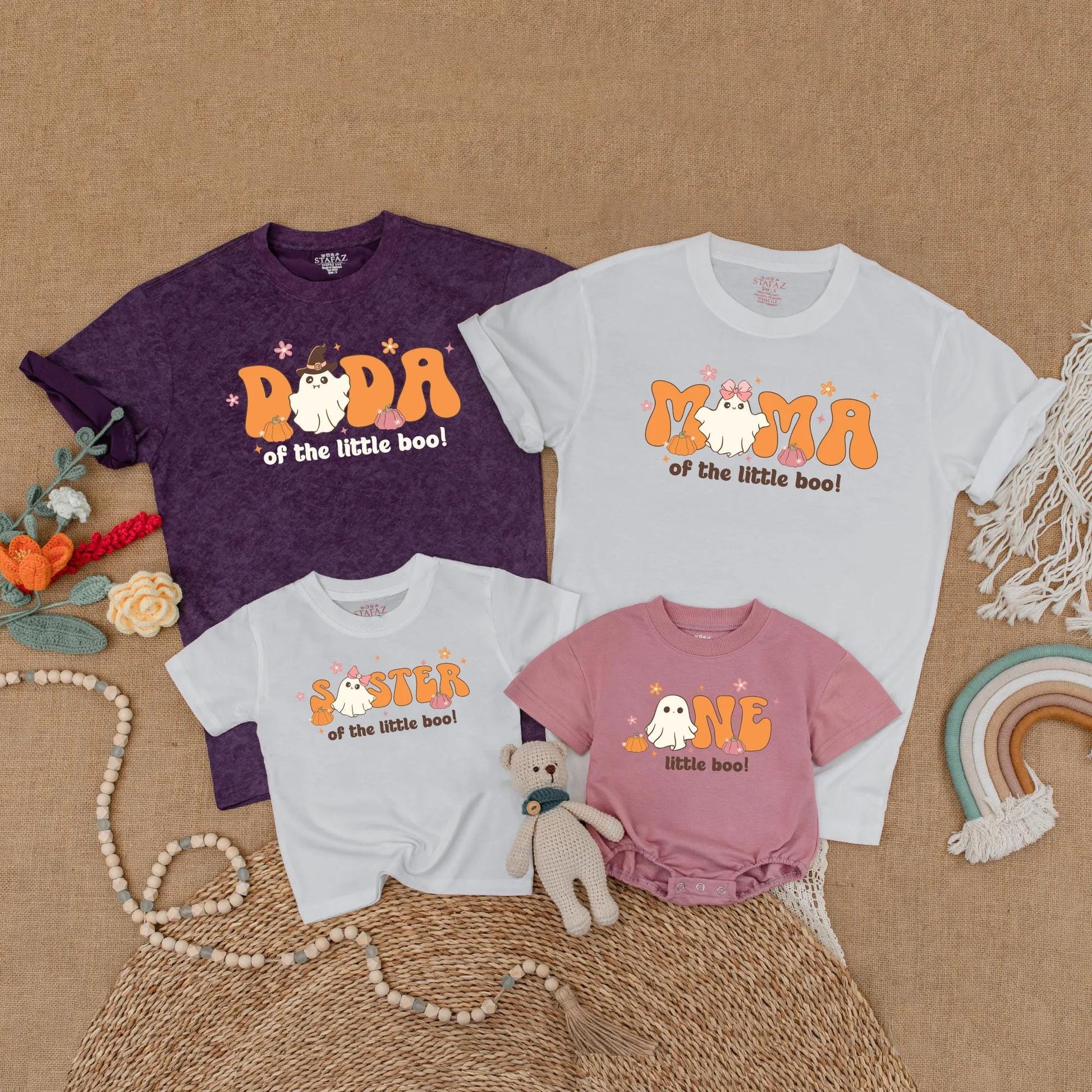 Little Boo Halloween 1st Birthday Matching Family Ghost Outfits Spooky One Mommy Daddy Baby Girl Fall Toddler Birthday Gift