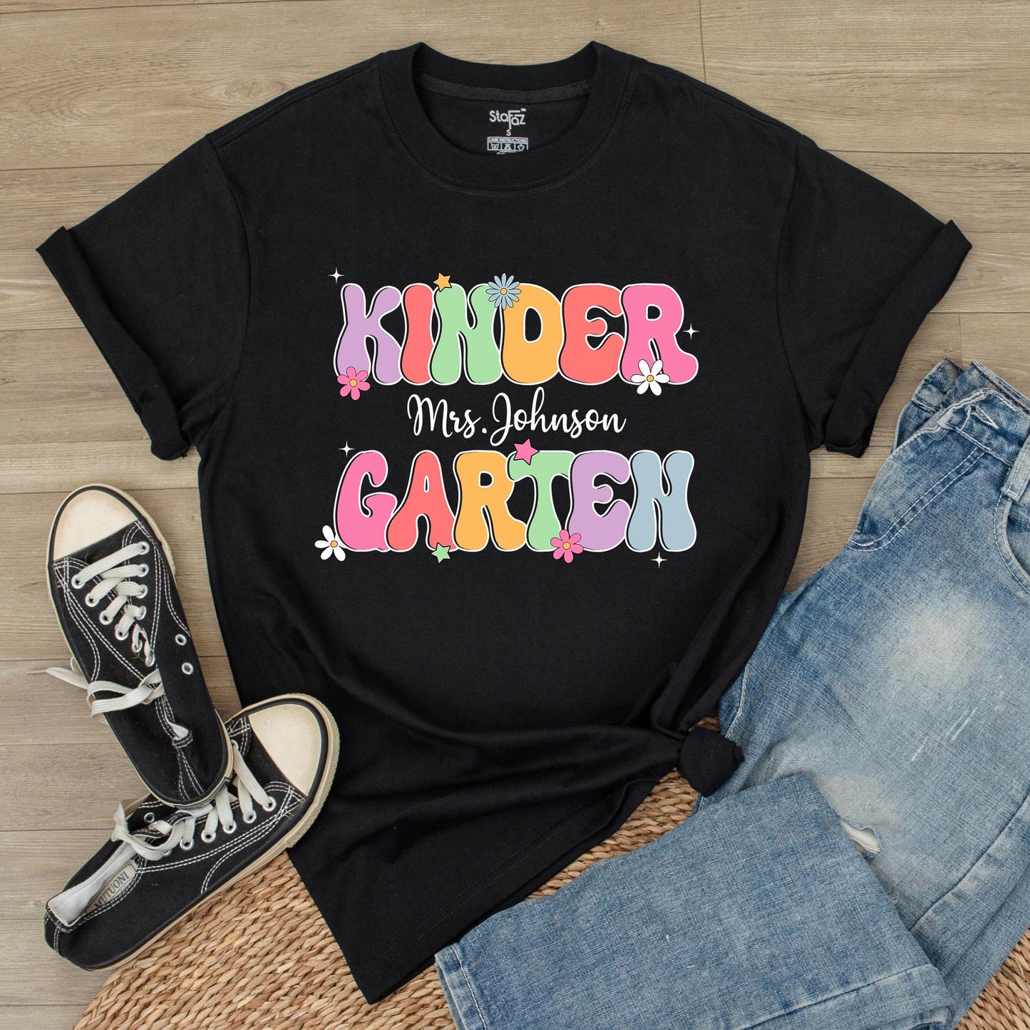 Personalized Name Kindergarten Teacher Shirt thoughtful Graduation Gift for Dream Team Educators welcoming students Back to School comfy Tee