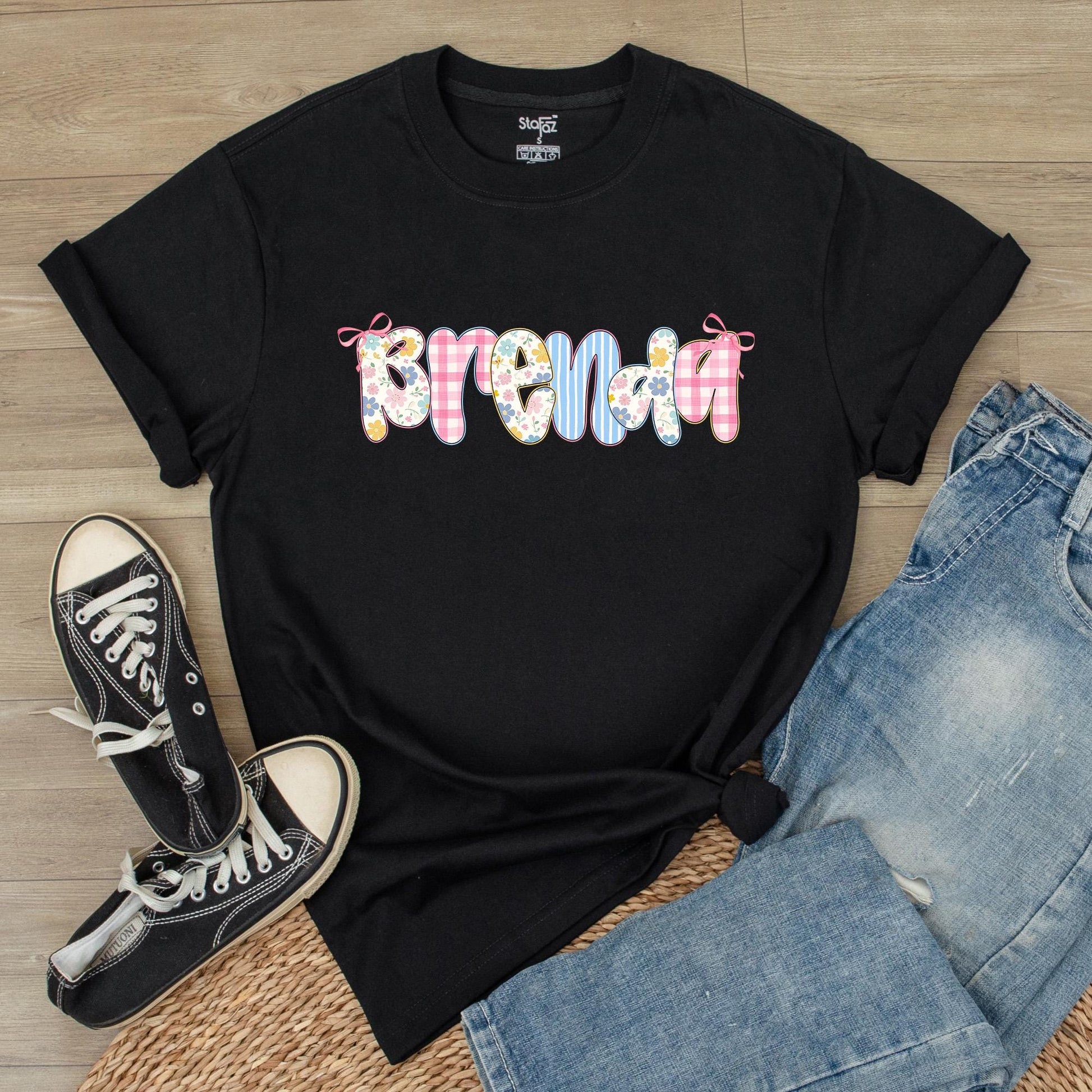 Custom Coquette Bow Grandma Shirt Personalized Flower Name Gift for Mom