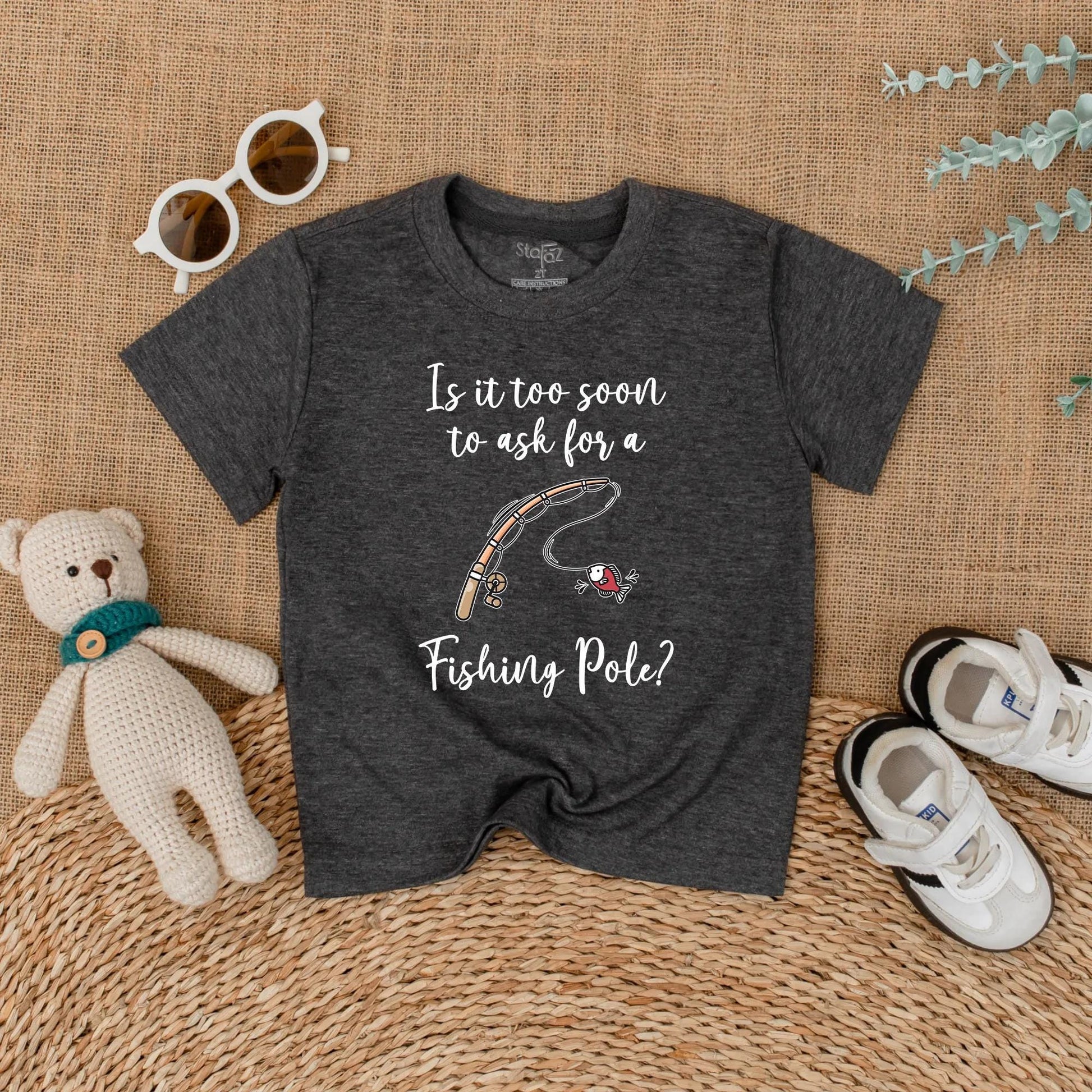 Is It Too Soon To Ask For A Fishing Pole Baby Romper Cute Fishing Bodysuit Pregnancy Announcement Gift for Baby Boy or Girl Outdoors
