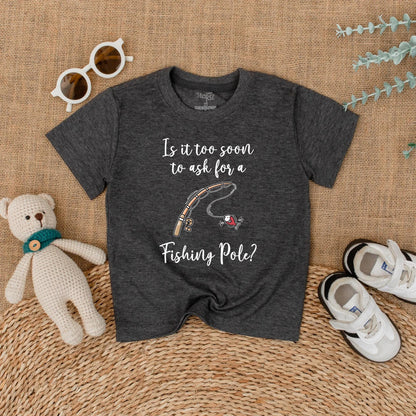 Is It Too Soon To Ask For A Fishing Pole Baby Romper Cute Fishing Bodysuit Pregnancy Announcement Gift for Baby Boy or Girl Outdoors