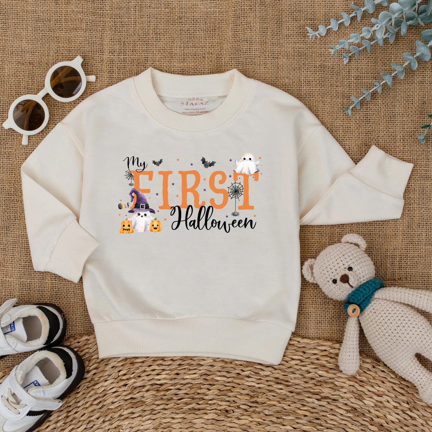 My First Halloween Baby Romper Cute Ghost Pumpkin Design Infant Bodysuit Cozy Fall Costume for Baby Shower or Spooky Gift Newborn