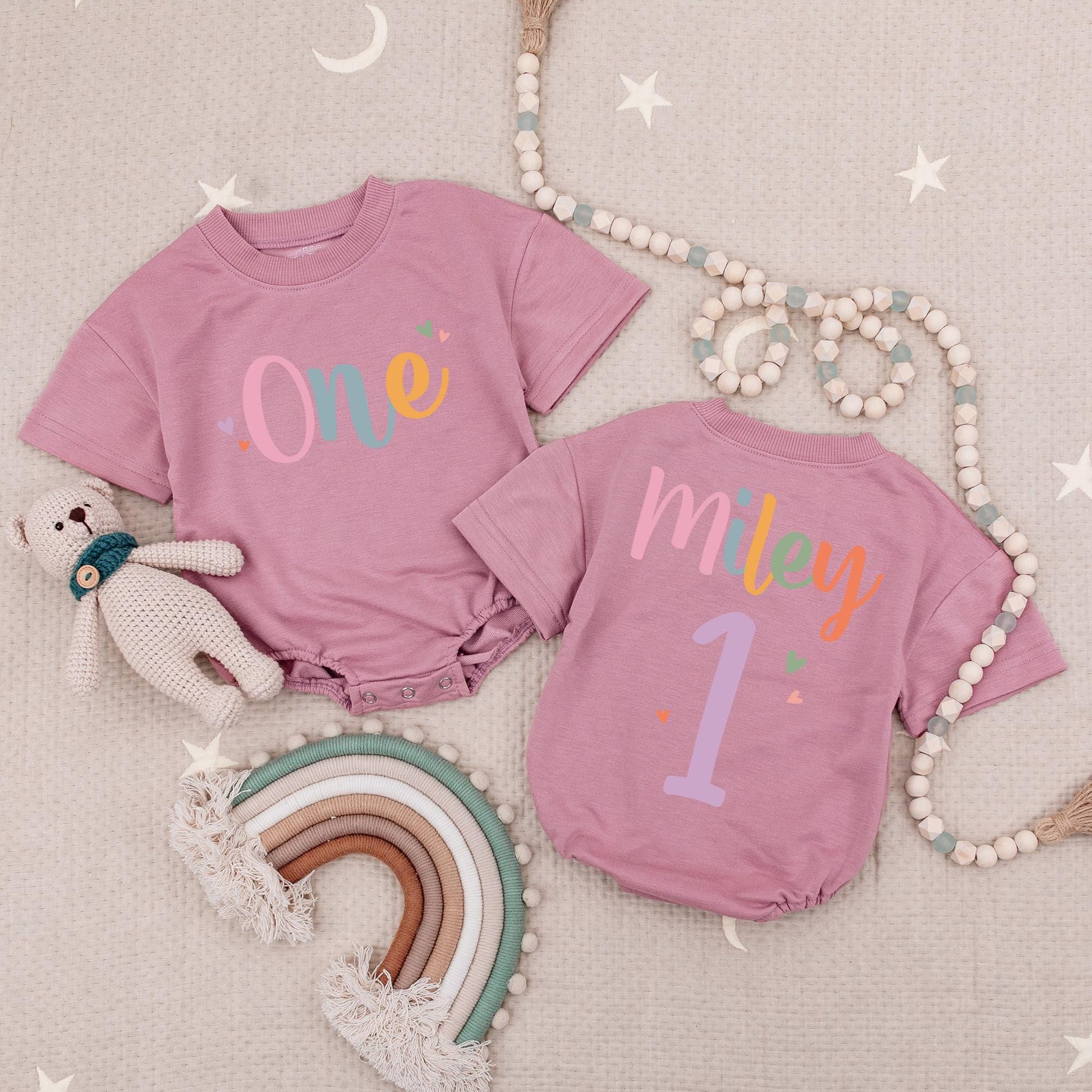 Custom Name First Birthday Bodysuit Baby Girl Outfit Adorable Celebration Outfit Little One First Birthday