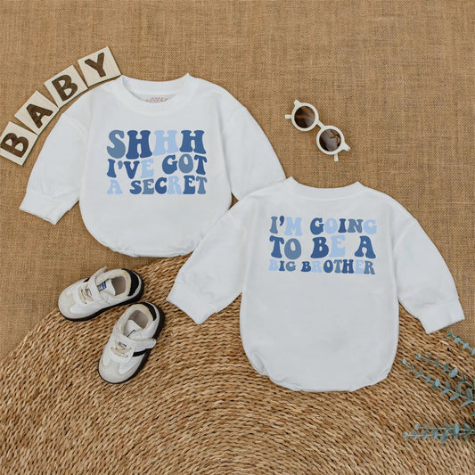 Big Brother Announcement Romper & Shirt Set, Sibling Reveal Outfit for Baby & Toddler Boy, Pregnancy Announcement Gift