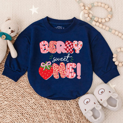 Berry Sweet One Birthday Bubble Romper Baby Girl Personalized Strawberry Cake Smash Outfit First Birthday Gift