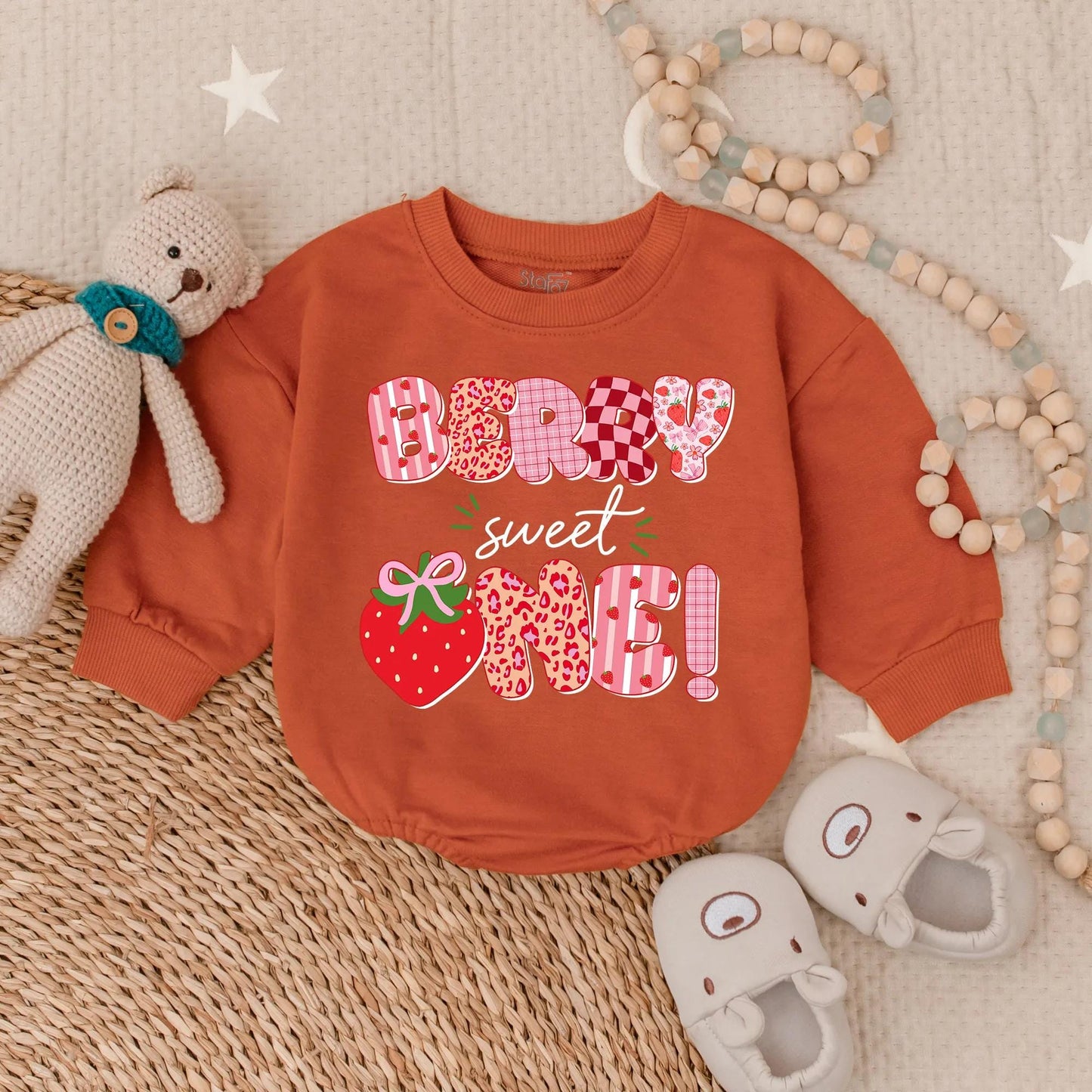 Berry Sweet One Birthday Bubble Romper Baby Girl Personalized Strawberry Cake Smash Outfit First Birthday Gift