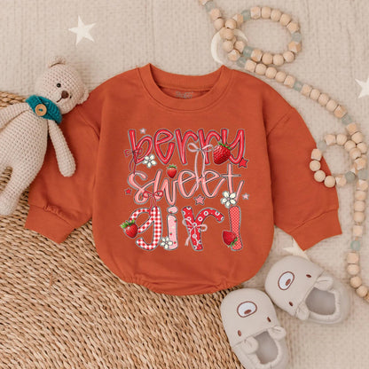 Berry Sweet Floral Bubble Romper Baby Girl Summer Outfit Newborn Coming Home Toddler Flower Strawberry Clothes 1st Birthday Gift
