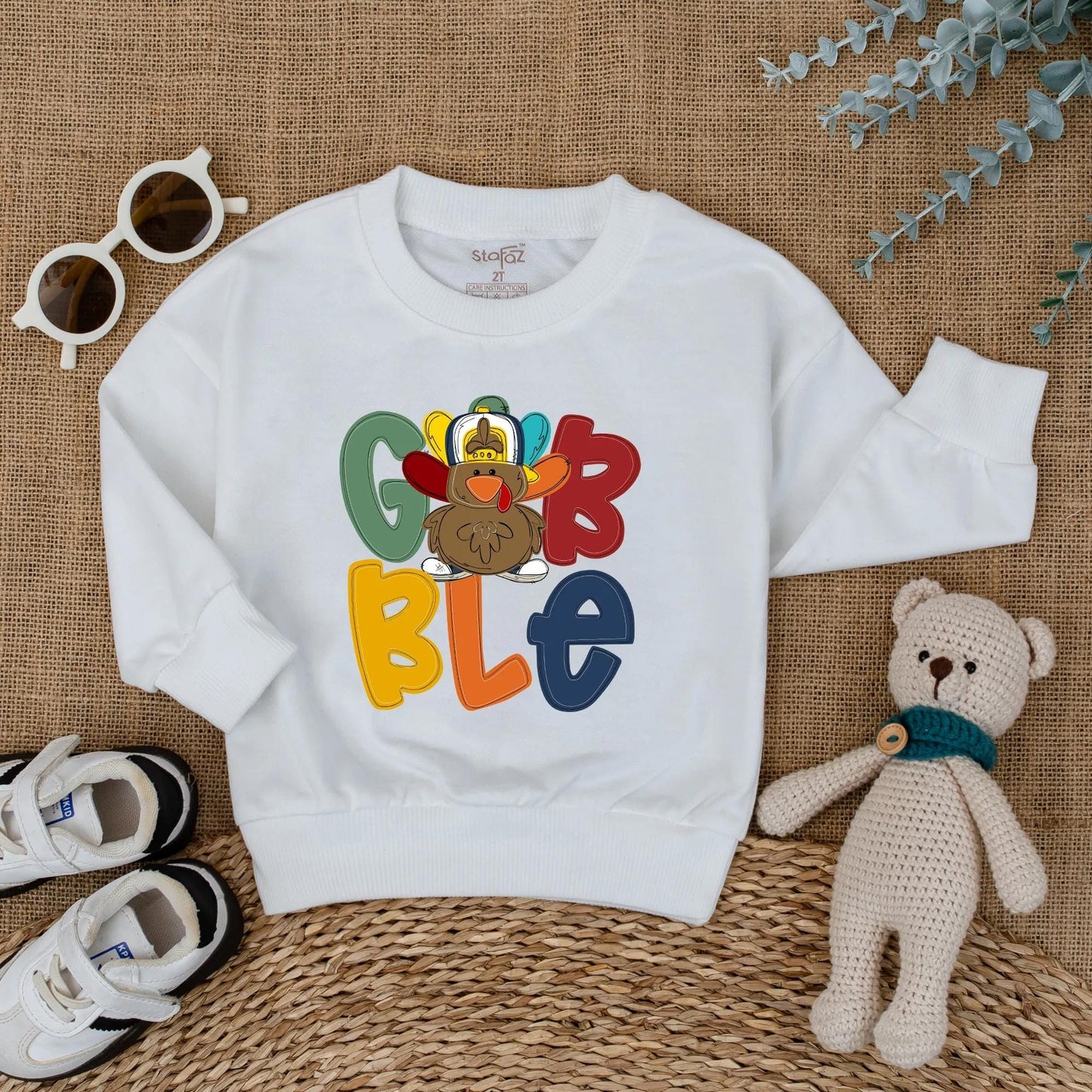 Gobble Turkey Baby Romper for Thanksgiving! Cute Fall Outfit & Baby Shower Gift for Thanksgiving Day, Infant & Toddler