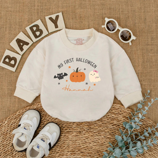 My First Halloween Baby Romper Cute Pumpkin Ghost Infant Outfit Adorable Baby Girl Clothes Spooky Season Gifts Perfect for Fall Celebrations