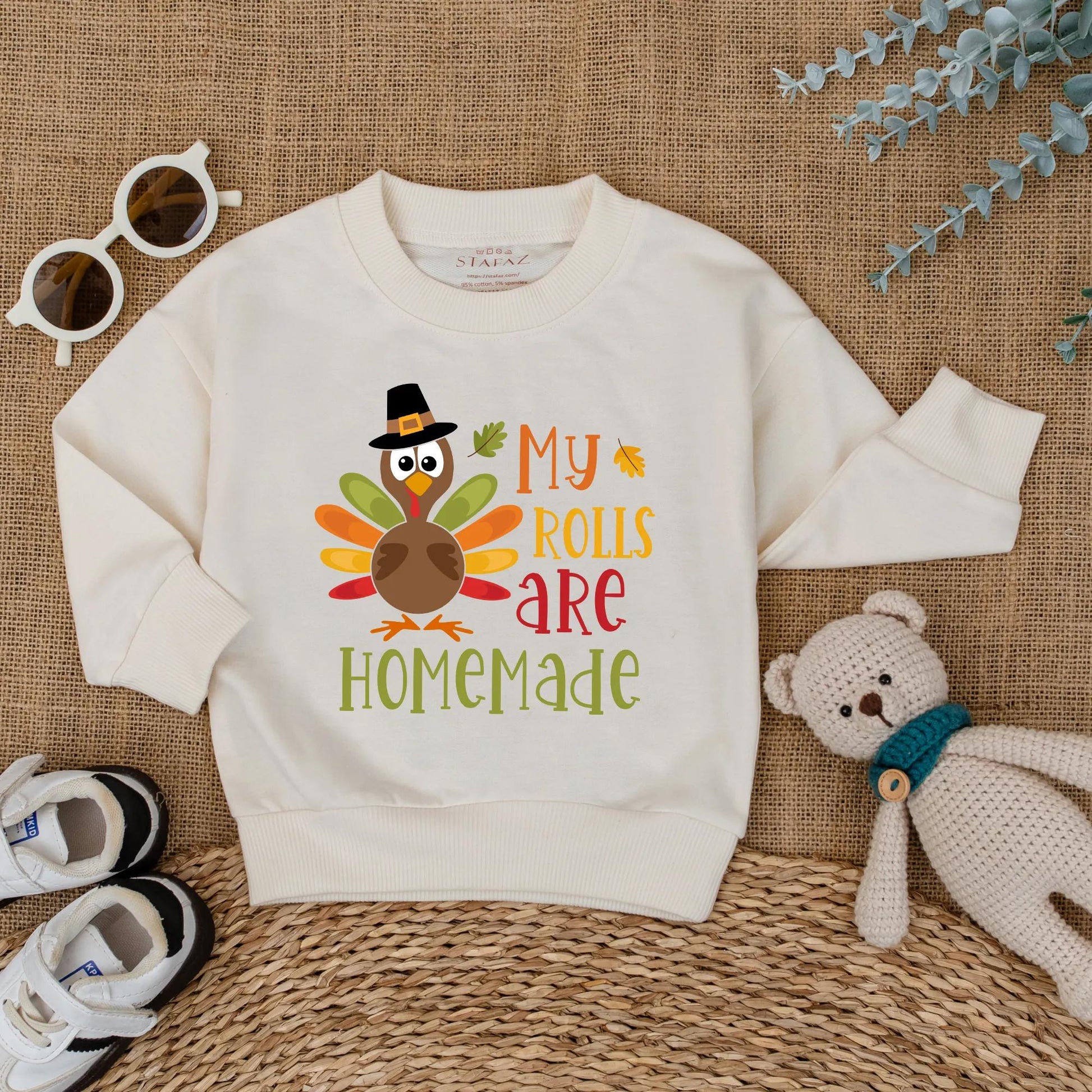 My Rolls Are Homemade Baby Romper Funny Thanksgiving Outfit Newborn Fall Longsleeve Bodysuit Cute First Holiday Bubble Coming Home Gift