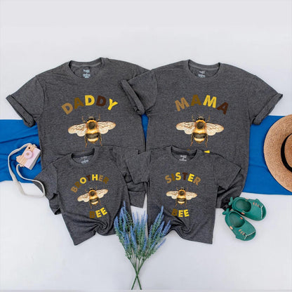 Matching Bee Family Birthday Shirts Personalized Custom Name Outfit, Cute Baby & Toddler Bumble Bee Party Clothes Gift