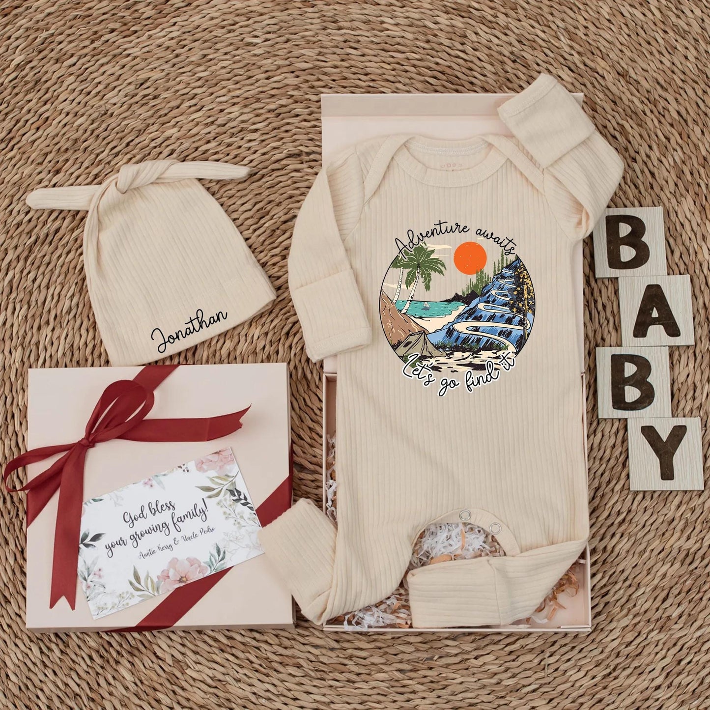 Adventure Awaits Baby Bodysuit - Let's Go Find It Outdoor Outfit Newborn Gift for Nature Parents - Hiking Baby Clothes
