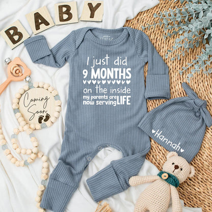 I Just Did 9 Months Inside Funny Baby Bodysuit Cute Newborn Outfit Coming Home Clothes Unique Baby Shower Gift