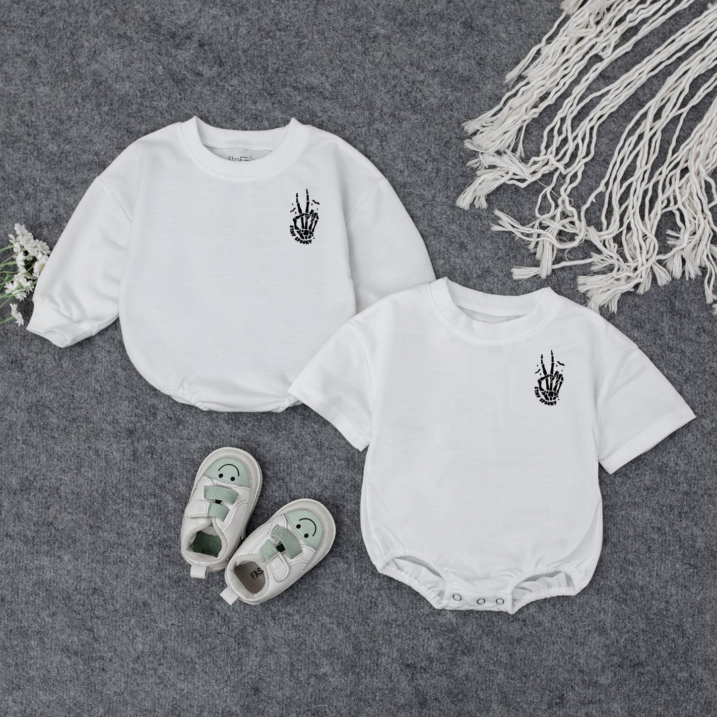 Stay Spooky Skeleton Hands Halloween Sweatshirt for Kids and Toddlers with a Skull Design perfect Fall Party Crewneck Comfortable Gift