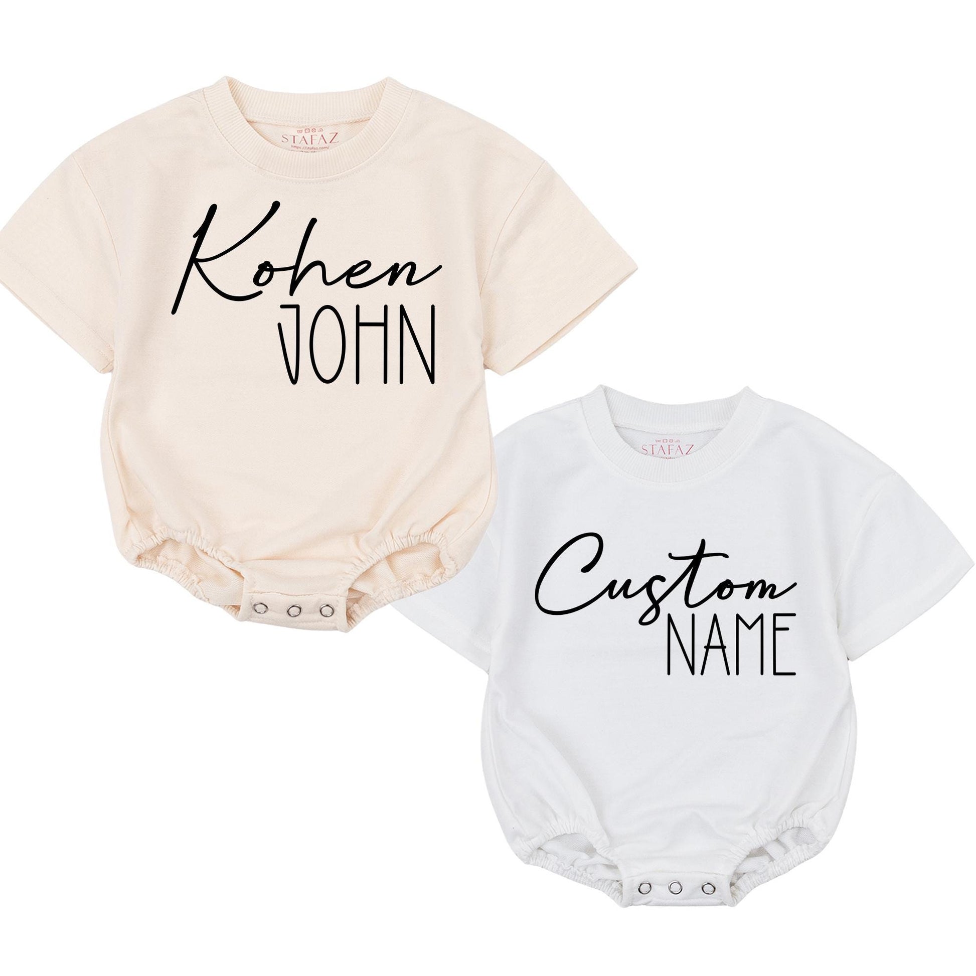 Personalized Baby Romper Set with First and Middle Name, Minimalist Newborn Outfit, Custom Bodysuit, Modern Baby Shower Gift, Coming Home Clothes 138