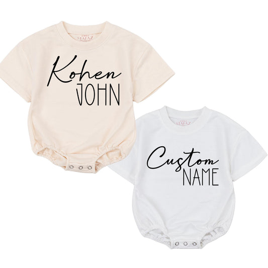 Personalized Baby Romper Set with First and Middle Name, Minimalist Newborn Outfit, Custom Bodysuit, Modern Baby Shower Gift, Coming Home Clothes 138