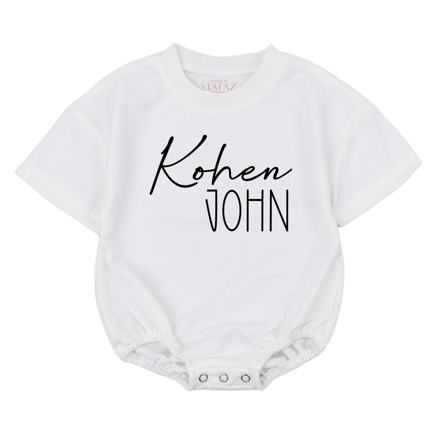Personalized Baby Romper Set with First and Middle Name, Minimalist Newborn Outfit, Custom Bodysuit, Modern Baby Shower Gift, Coming Home Clothes 138