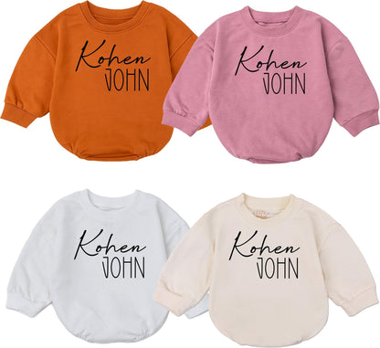 Personalized Baby Romper Set with First and Middle Name, Minimalist Newborn Outfit, Custom Bodysuit, Modern Baby Shower Gift, Coming Home Clothes 138