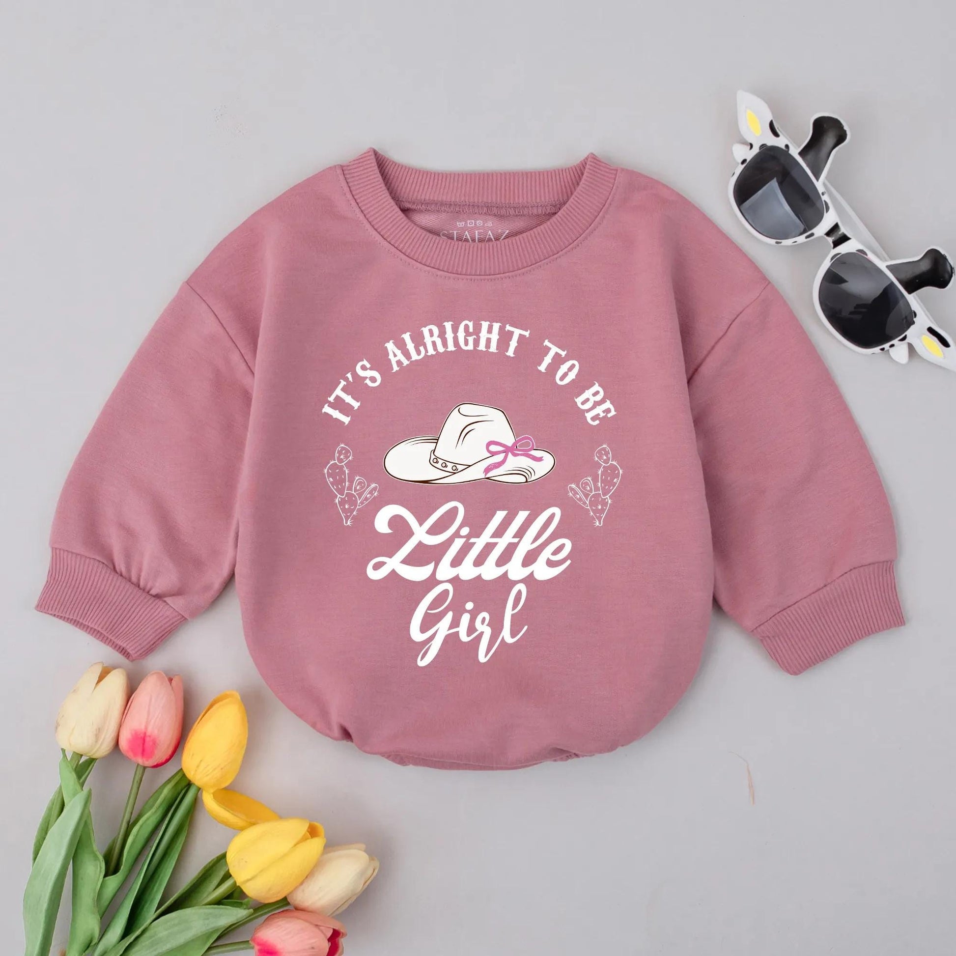 It's Alright To Be Little Girl Bubble Romper Western Baby Outfit Country Farm Newborn Summer Infant Toddler Gift Clothes