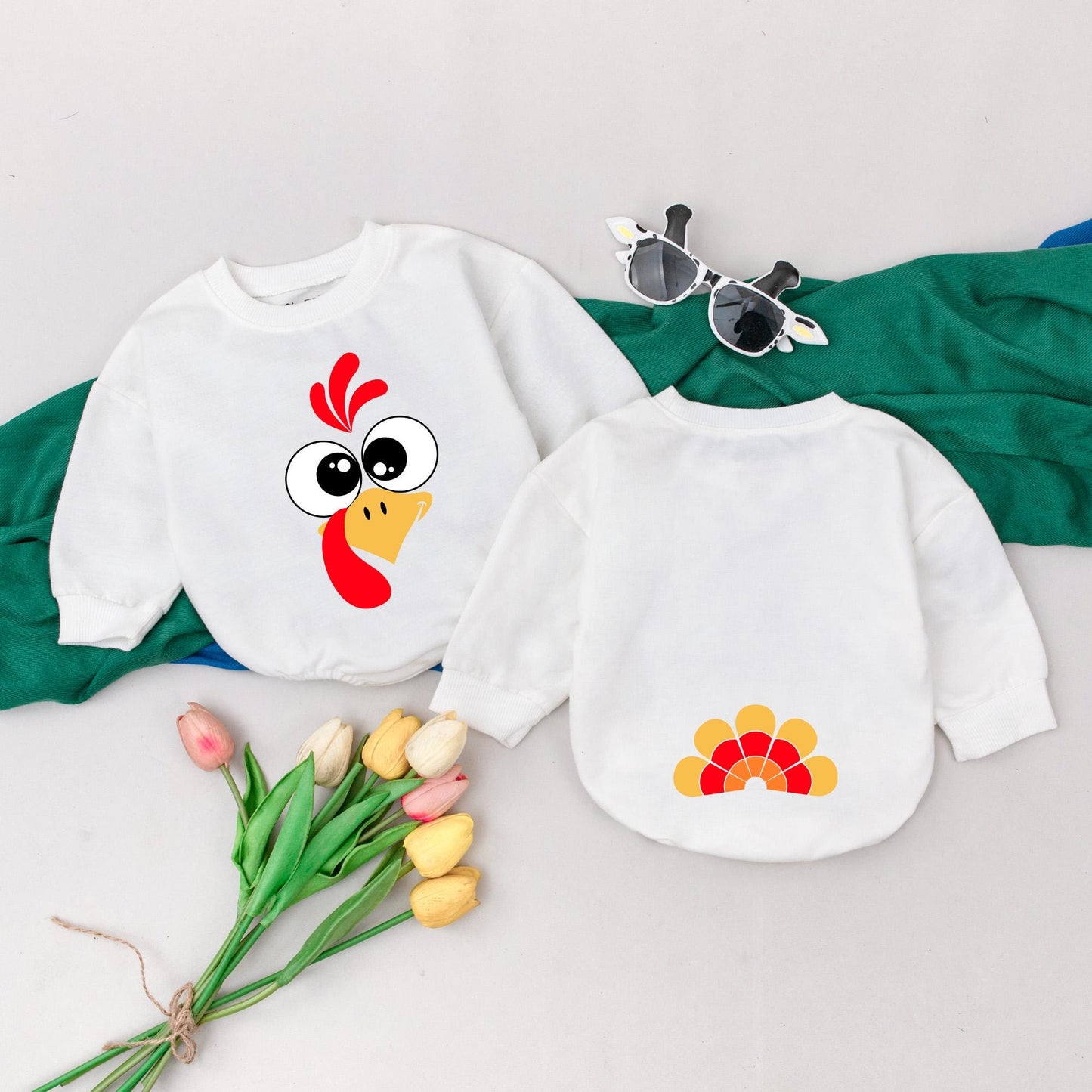 Little Turkey Baby Romper Thankful Turkey Bodysuit First Thanksgiving Retro Fall Autumn Kid Clothes Baby Shower Gift