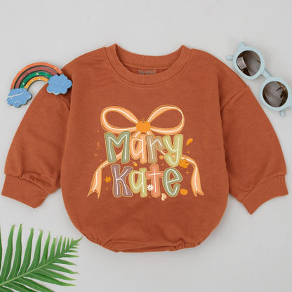 Custom Name Thanksgiving Baby Romper Thankful Pumpkin Outfit for Fall Autumn Baby Gifts Baby Shower Presents