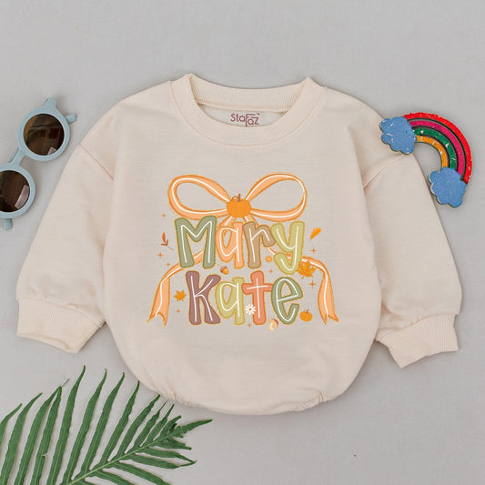 Custom Name Thanksgiving Baby Romper Thankful Pumpkin Outfit for Fall Autumn Baby Gifts Baby Shower Presents
