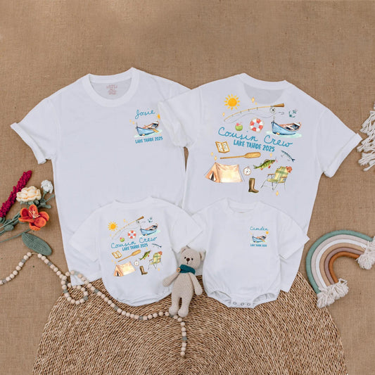 Custom Cousin Crew Lake Trip Matching Shirts Summer Vacation 2025 Family Camping Group Outfits Gift