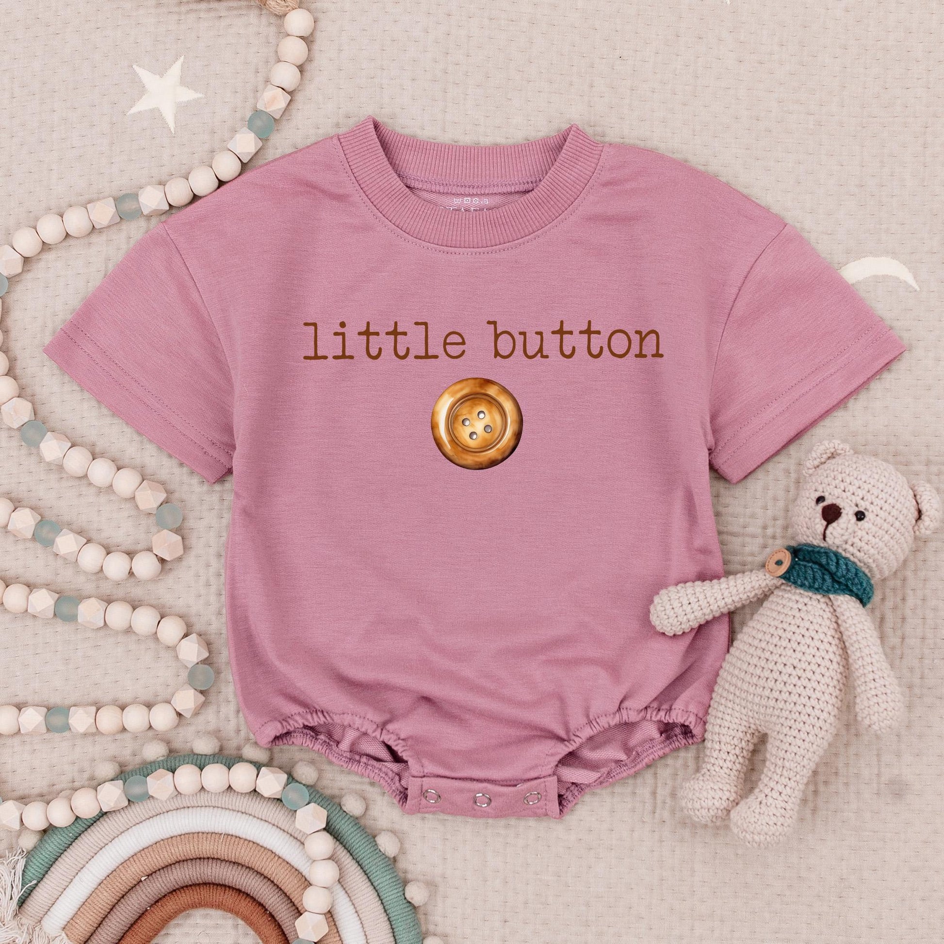 Retro Vintage Brown Baby Romper Minimalist Birthday Outfit Bubble Suit First Birthday Outfit