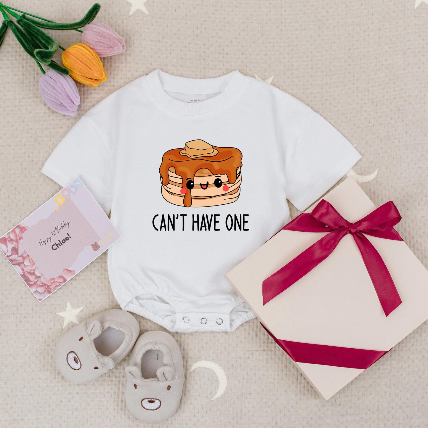 Can't Have One Without The Other Baby Romper Funny Pancake Syrup Twin Gift Cute Foodie Bodysuit