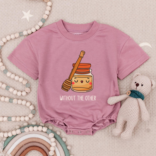 Can't Have One Without The Other Baby Romper Funny Pancake Syrup Twin Gift Cute Foodie Bodysuit