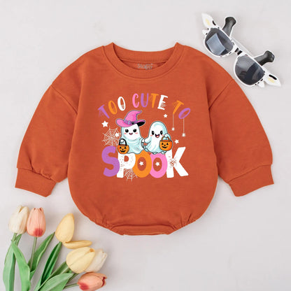 Too Cute To Spook Baby Romper Adorable Ghost Halloween Outfit for Toddlers and Girls