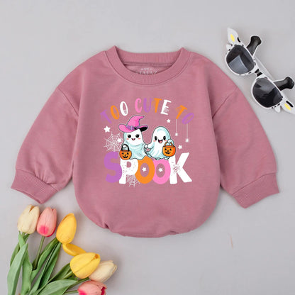 Too Cute To Spook Baby Romper Adorable Ghost Halloween Outfit for Toddlers and Girls