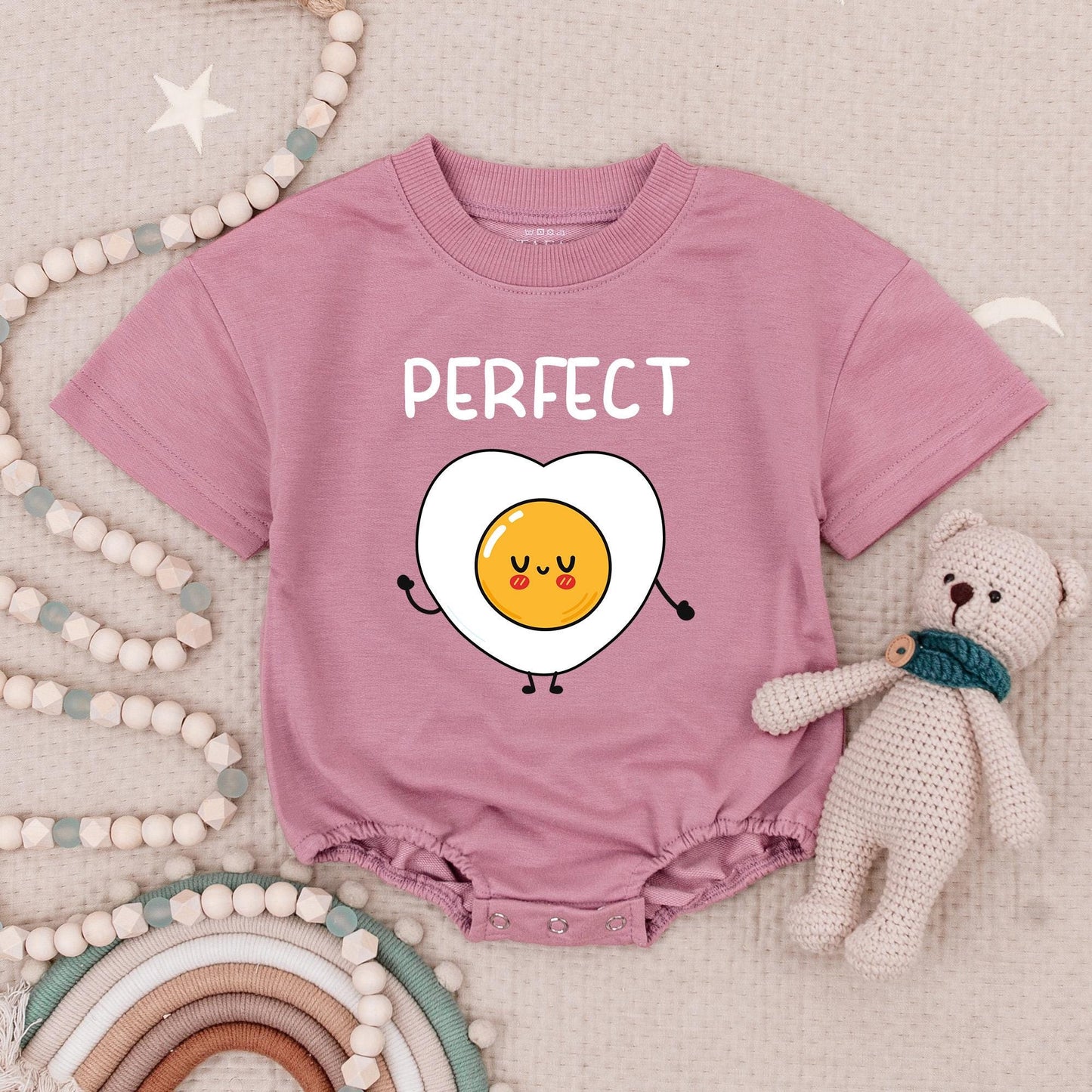 Funny Bacon and Egg Twin Baby Rompers 'Perfect' Egg 'Together' Bacon Smiling Food Matching Bodysuits Soft Cotton Unisex Shower Gift