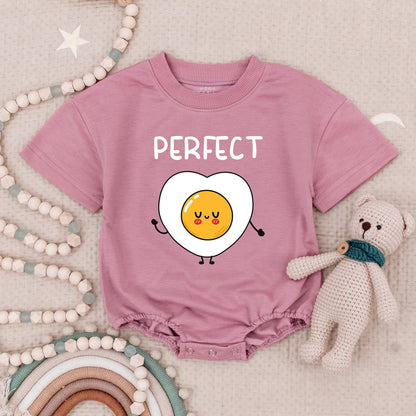 Funny Bacon and Egg Twin Baby Rompers 'Perfect' Egg 'Together' Bacon Smiling Food Matching Bodysuits Soft Cotton Unisex Shower Gift