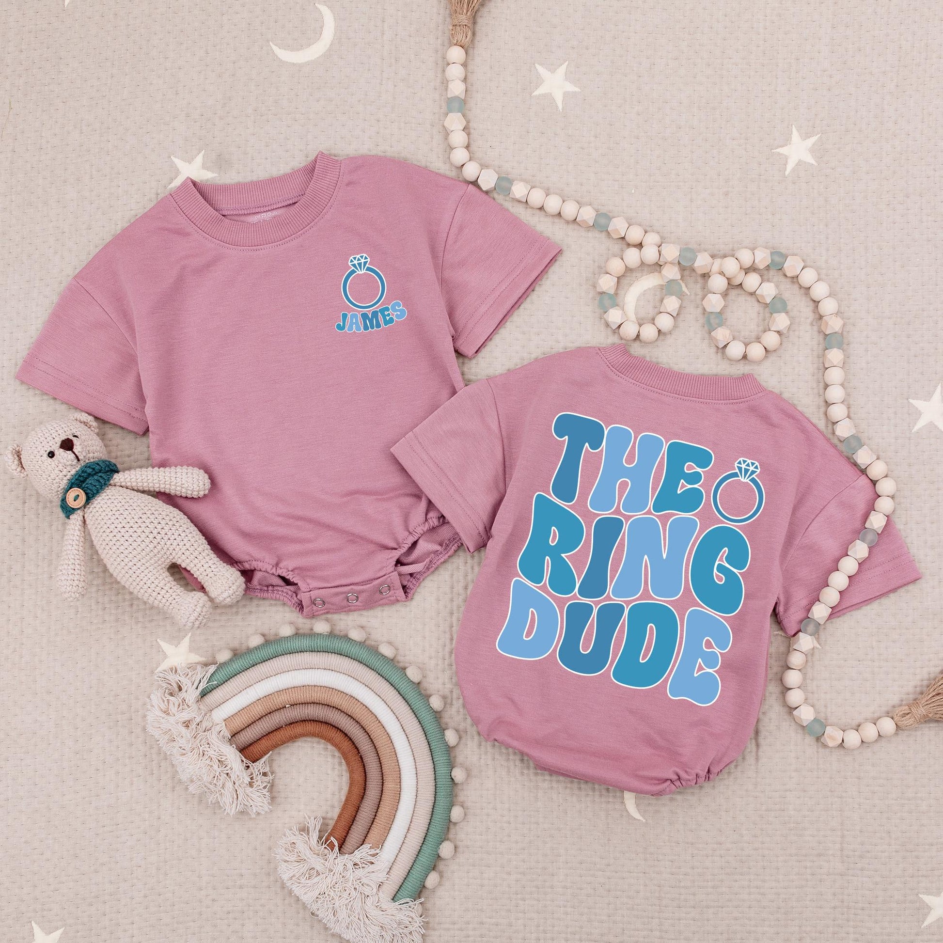 Custom Ring Dude Baby Romper or Ring Bearer Shirt for Wedding, Ring Security Onesie, Bridal Party Gift, Wedding Kid Clothes