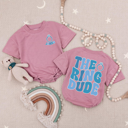 Custom Ring Dude Baby Romper or Ring Bearer Shirt for Wedding, Ring Security Onesie, Bridal Party Gift, Wedding Kid Clothes