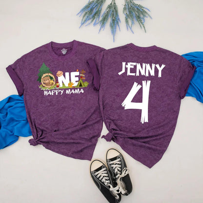 One Happy Camper Birthday Shirt Family Matching Outdoor Adventure 1st Birthday Outfit Mommy and Me Tee Camp Theme Gift