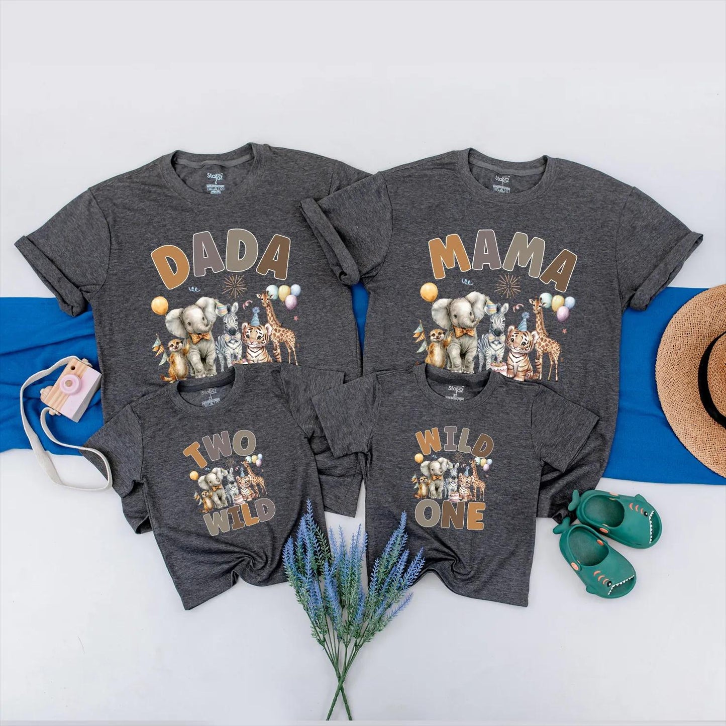 Matching Wild One Family Shirts - Personalized Animal Birthday Outfit - Zoo Trip Fun for Baby & Family