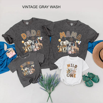Matching Wild One Family Shirts - Personalized Animal Birthday Outfit - Zoo Trip Fun for Baby & Family