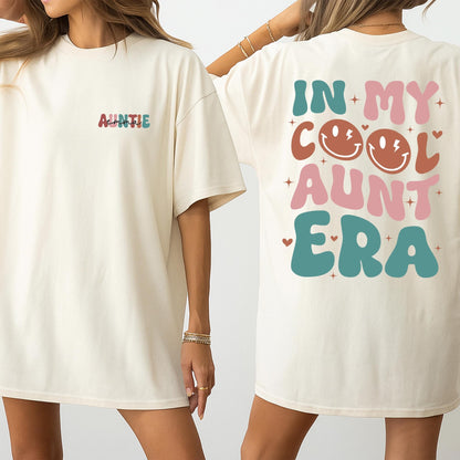 Cool Aunt Era Retro T-Shirt Custom Name Niece Gift Funny Auntie Shirt Gift for Aunt