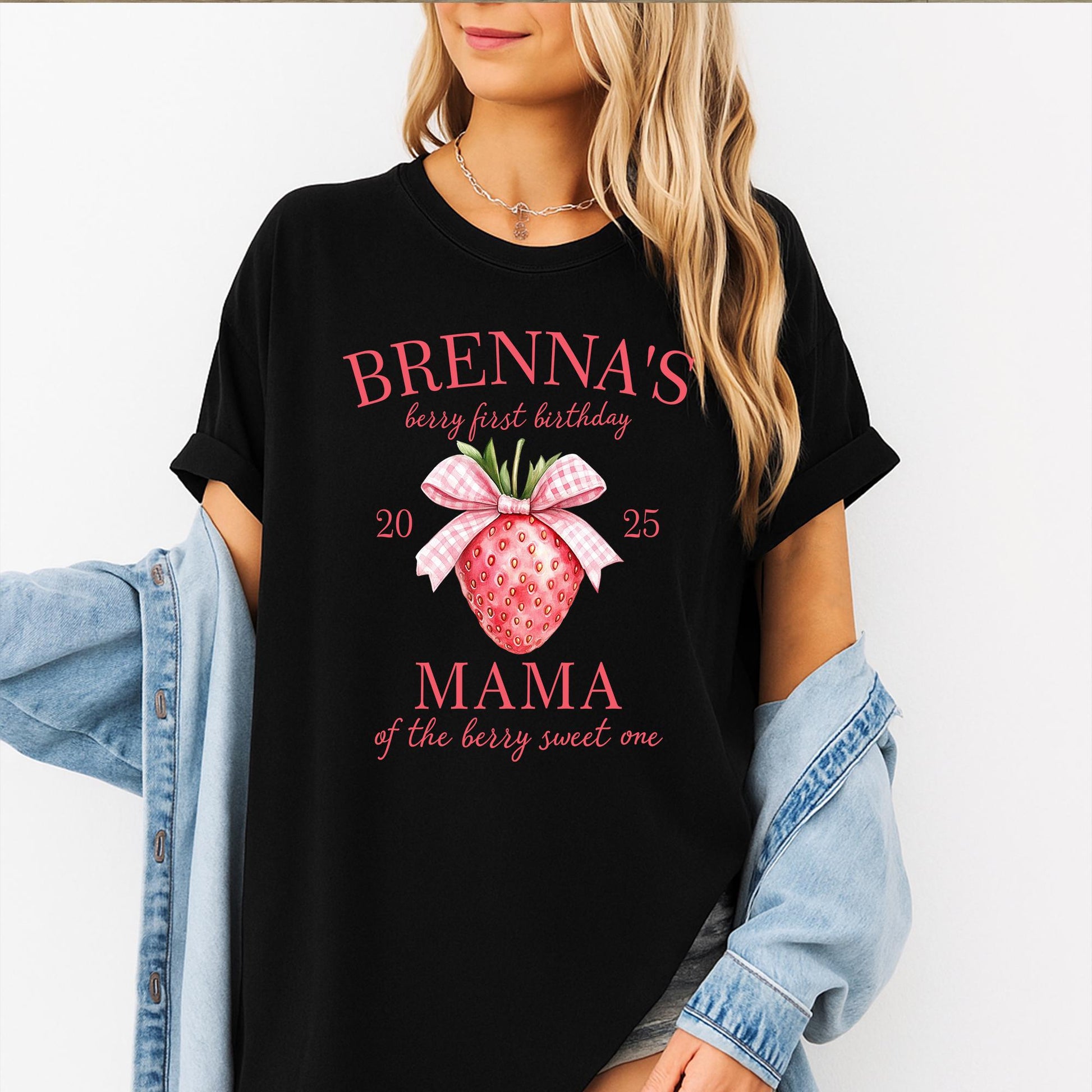 Matching Berry First Birthday Family Shirts: Custom Name Strawberry Party Tees, Mom Dad Berry Sweet One Outfit