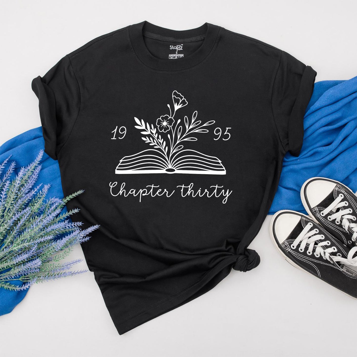 Custom Chapter Thirty Floral Book Shirt 30th Birthday Gift for Women Personalized Turning Thirty Flower Shirt