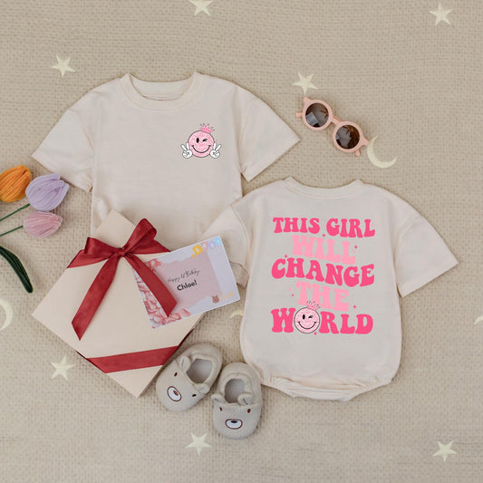 This Girl Will Change The World Baby Romper! Empowering Retro Design for Little Girls, Cute Feminist Bodysuit, Infant Babysuit Gift Idea, Strong Like Girl 138