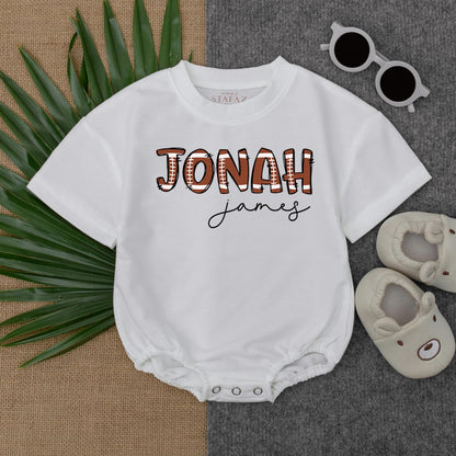Custom Football Name Bubble Romper for Baby Gameday Outfit Personalized Baby Gift for Boys and Girls