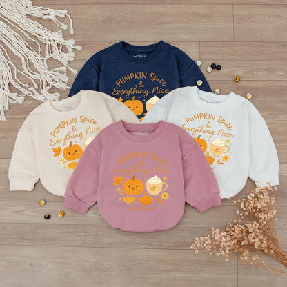 Pumpkin Spice & Everything Nice Baby Romper Cute Autumn Bodysuit Thanksgiving Newborn Outfit Fall Baby Clothes Shower Gift
