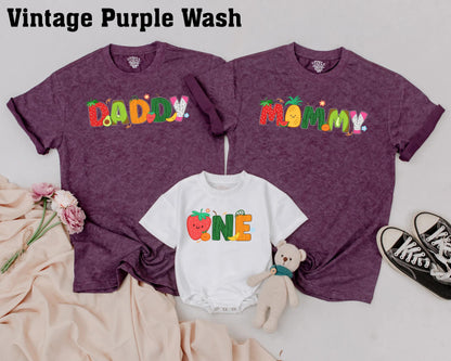 Matching Fruit Family Birthday Shirts | 1st Birthday Outfit for Baby, Mom & Dad | Colorful Party Theme Gifts