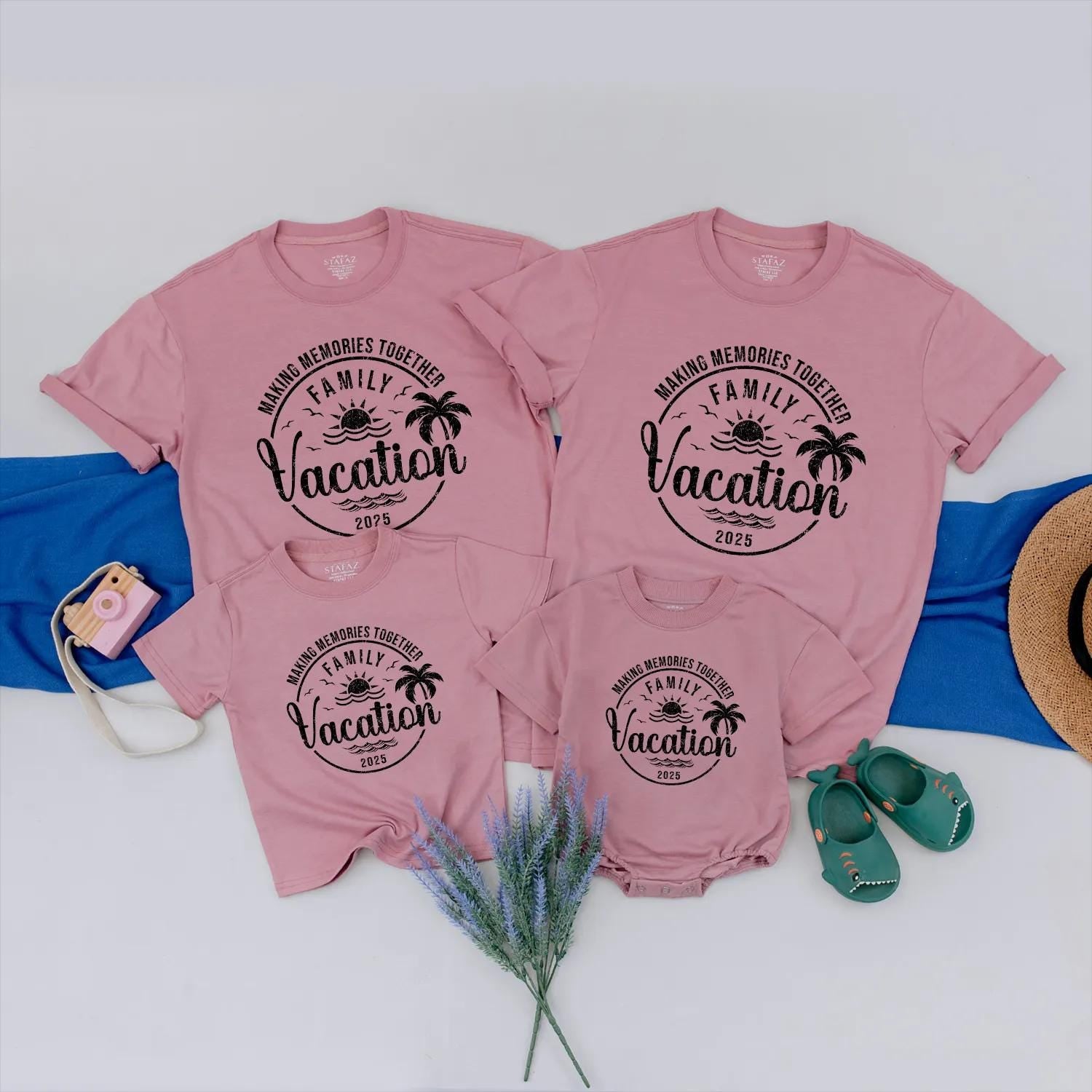 Family Vacation 2025 Shirt: Making Memories Together Tee, Summer Beach Trip Outfit for Getaway Adventures, Perfect Family Travel Gifts (139 chars)