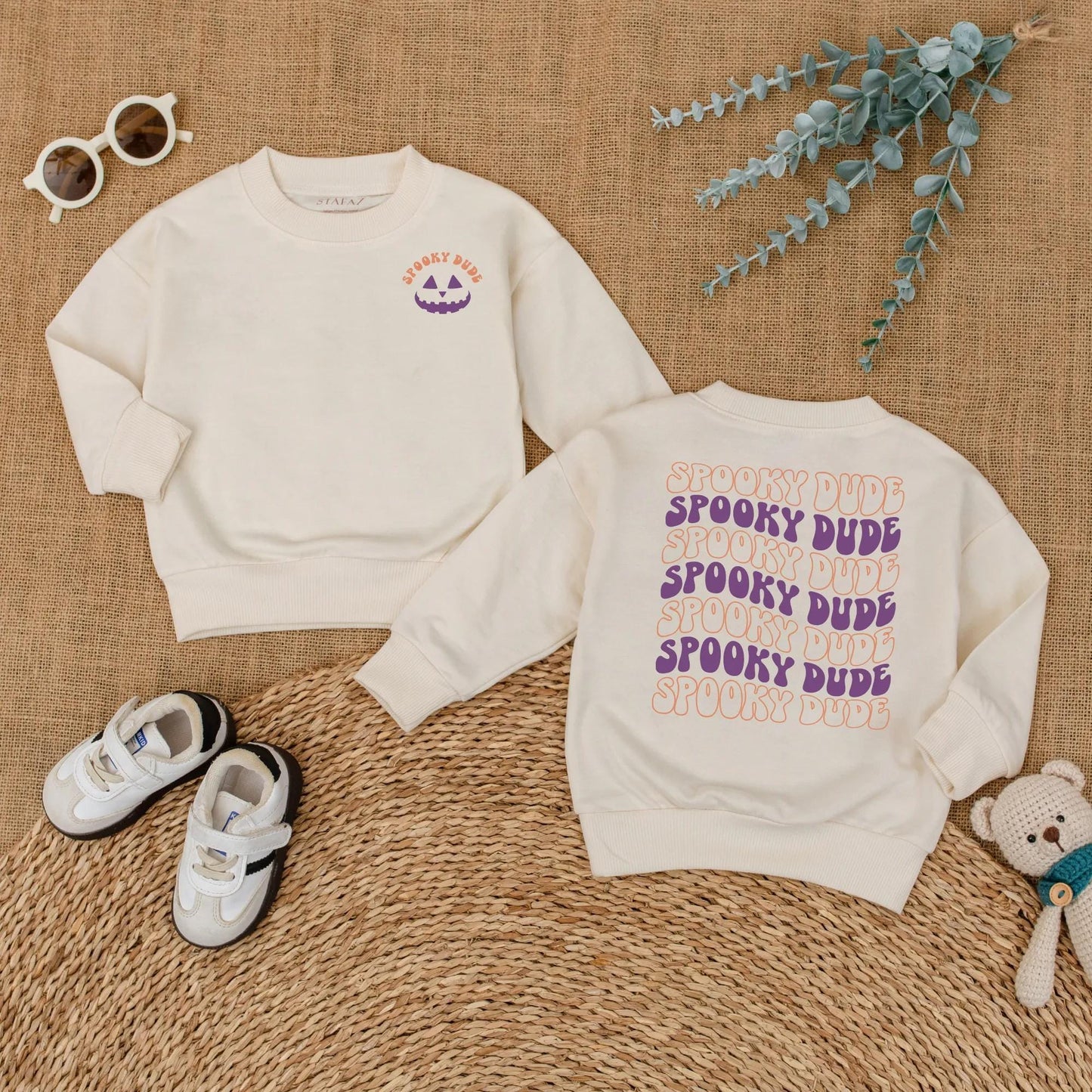 Spooky Dude Baby Romper Halloween Outfit for Boy Toddler, Retro Ghost Design, Cute Fall Clothes, Baby Shower Gift, Spooky Season