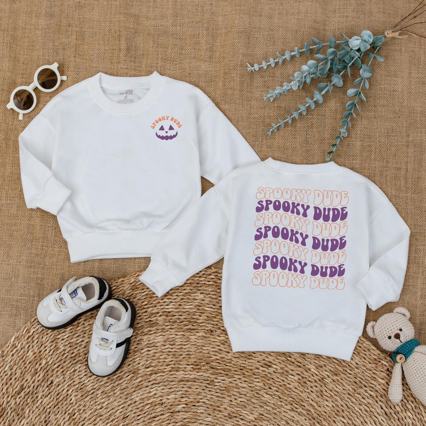 Spooky Dude Baby Romper Halloween Outfit for Boy Toddler, Retro Ghost Design, Cute Fall Clothes, Baby Shower Gift, Spooky Season